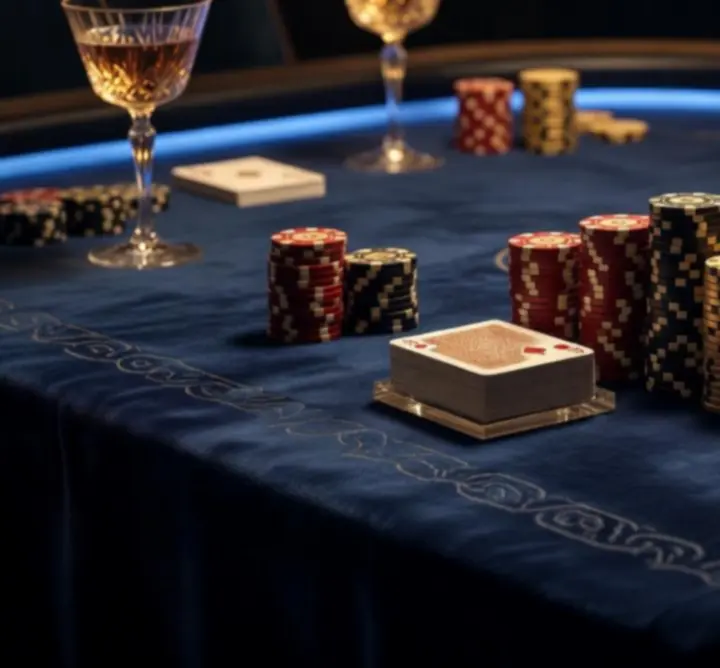 Profesjonalny stół pokerowy Pulse Venue House z żetonami i kartami akrylowymi